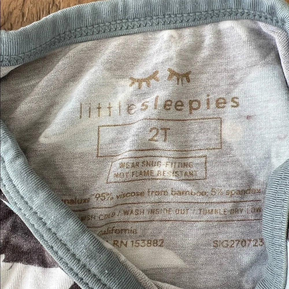 Little Sleepies bamboo Moon and Stars Pajama Set Gray and Light Blue